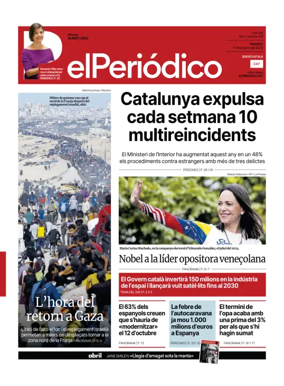 Cover of El Periódico de Catalunya (Català)