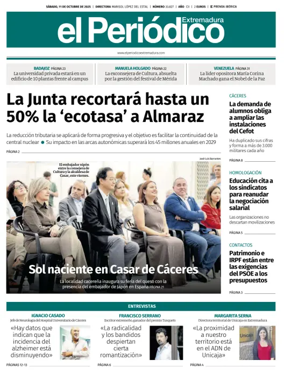 Cover of El Periódico Extremadura