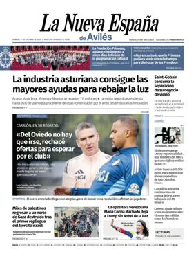 Cover of La Nueva España (Avilés)