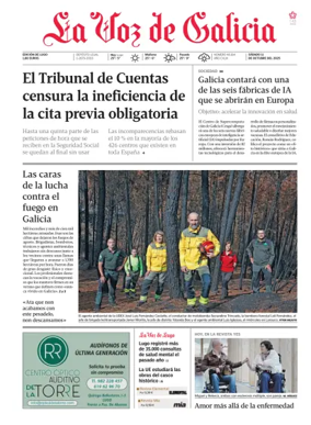 Cover of La Voz de Galicia (Lugo)