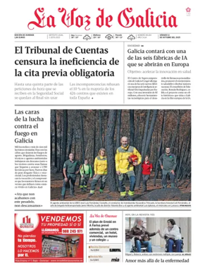 Cover of La Voz de Galicia (Ourense)