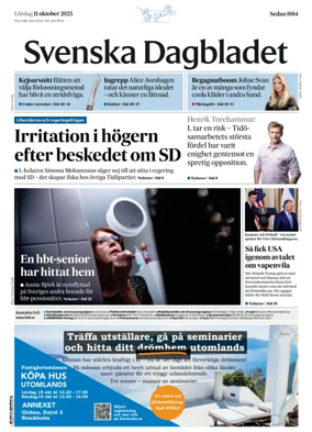 Cover of Svenska Dagbladet