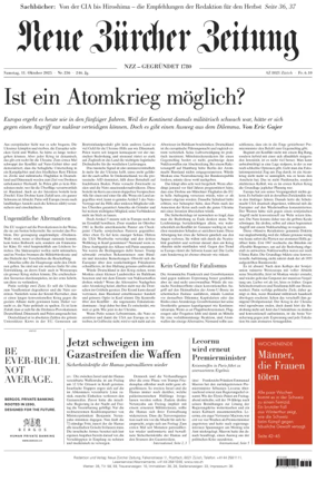 Cover of Neue Zürcher Zeitung