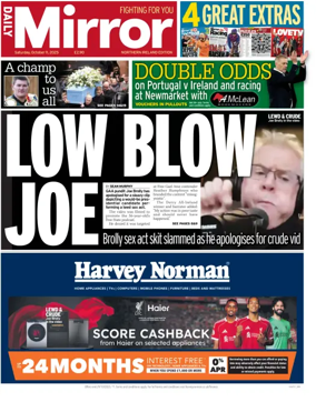 Cover of Daily Mirror (Northern Ireland)