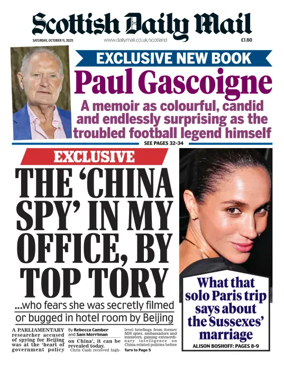 Cover of Scottish Daily Mail