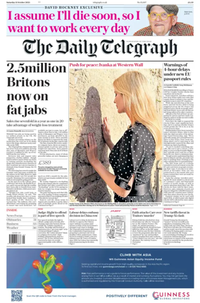 Cover of The Daily Telegraph - Saturday