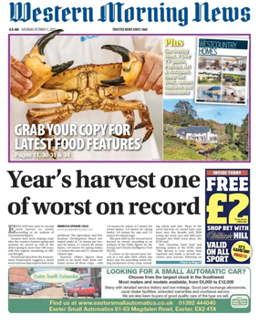 Cover of Western Morning News (Saturday)