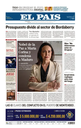 Cover of El Pais (Uruguay)
