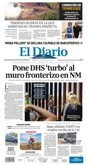 Cover of El Diario de El Paso