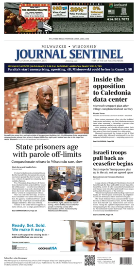 Cover of Milwaukee Journal Sentinel