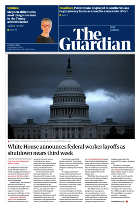 Cover of The Guardian (USA)