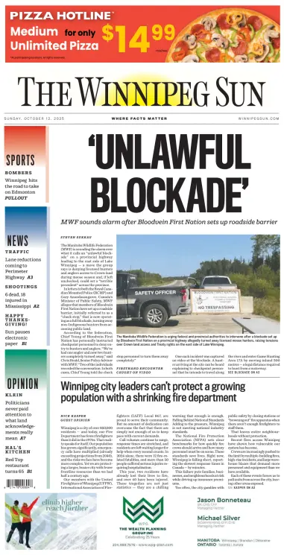 Cover of Winnipeg Sun