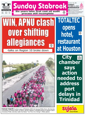 Cover of Stabroek News Sunday