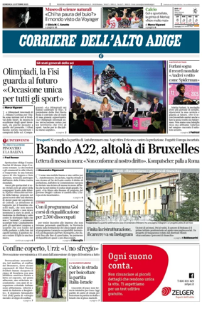 Cover of Corriere dell'Alto Adige