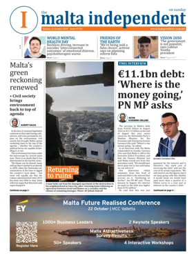 Cover of The Malta Independent on Sunday