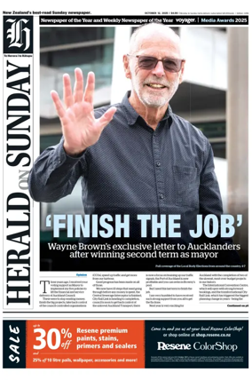 Cover of Herald on Sunday