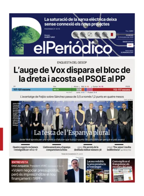 Cover of El Periódico de Catalunya (Català)