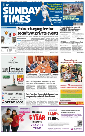 Cover of Sunday Times (Sri Lanka)