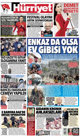 Cover of Hurriyet Print Edition
