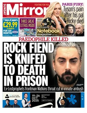 Cover of Sunday Mirror (Northern Ireland)