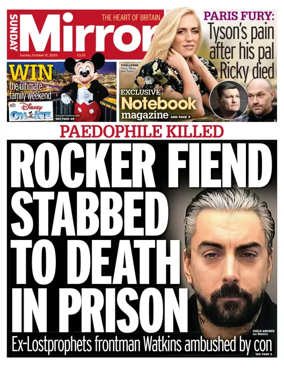 Cover of Sunday Mirror