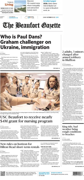 Cover of Beaufort Gazette (Sunday)