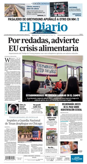 Cover of El Diario de El Paso