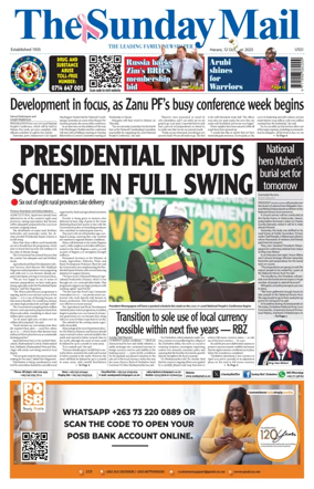 Cover of The Sunday Mail (Zimbabwe)