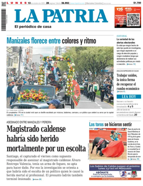 Cover of La Patria (Colombia)