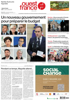 Cover of Ouest France (Nantes / Sud-Loire / Vignoble)