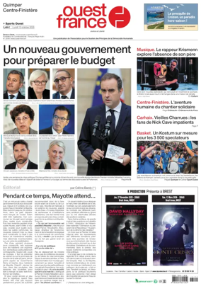 Cover of Ouest France (Quimper)