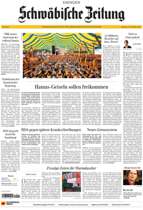Cover of Schwaebische Zeitung (Ehingen)