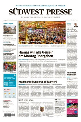 Cover of Südwest Presse (Ulm)
