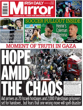 Cover of Irish Daily Mirror