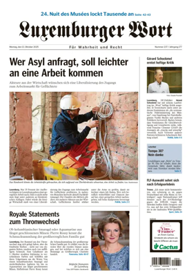 Cover of Luxemburger Wort