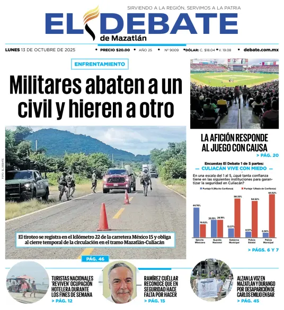 Cover of El Debate de Mazatlan