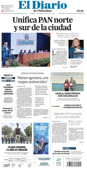 Cover of El Diario de Chihuahua