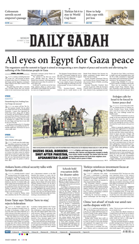 Cover of Daily Sabah (Turkey)