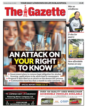 Cover of Blackpool Gazette