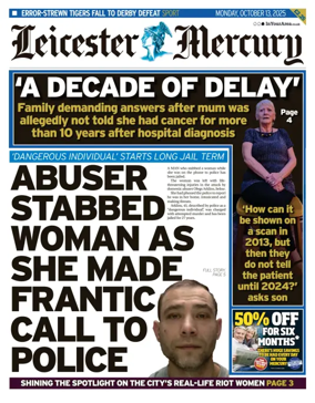 Cover of Leicester Mercury
