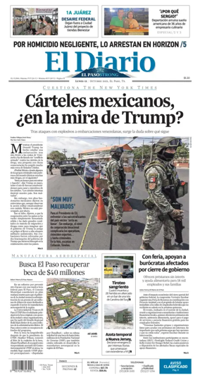 Cover of El Diario de El Paso
