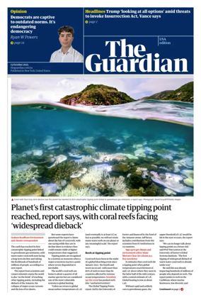 Cover of The Guardian (USA)