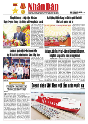 Cover of Nhan Dan newspaper