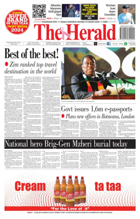Cover of The Herald (Zimbabwe)