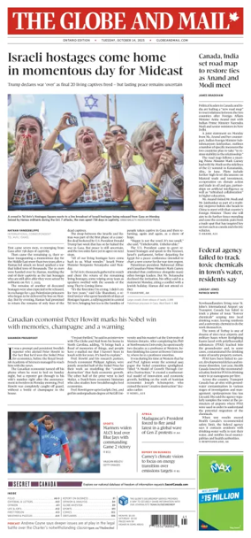 Cover of The Globe and Mail Metro (Ontario Edition)