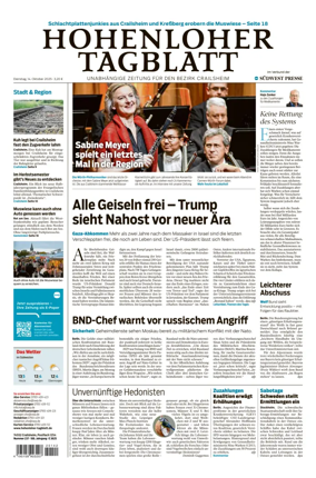 Cover of Hohenloher Tagblatt