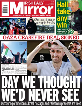 Cover of Irish Daily Mirror