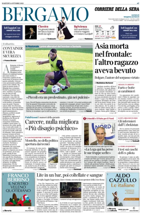 Cover of Corriere della Sera (Bergamo)