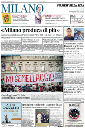 Cover of Corriere della Sera (Milano)