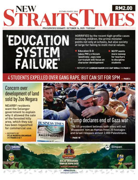 Cover of New Straits Times